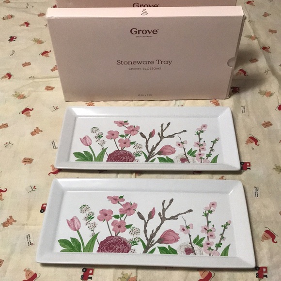 2 grove cherry blossoms trays - Picture 2 of 6